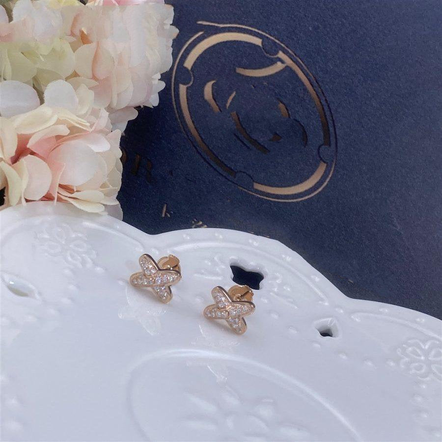 [Pearl Jewelrys]JEUX DE PINK GOLD DIAMOND EARRINGS