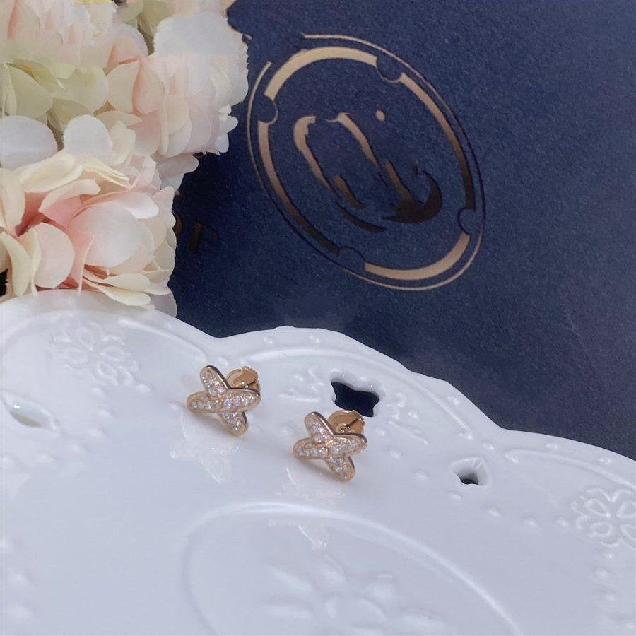 [Pearl Jewelrys]JEUX DE PINK GOLD DIAMOND EARRINGS