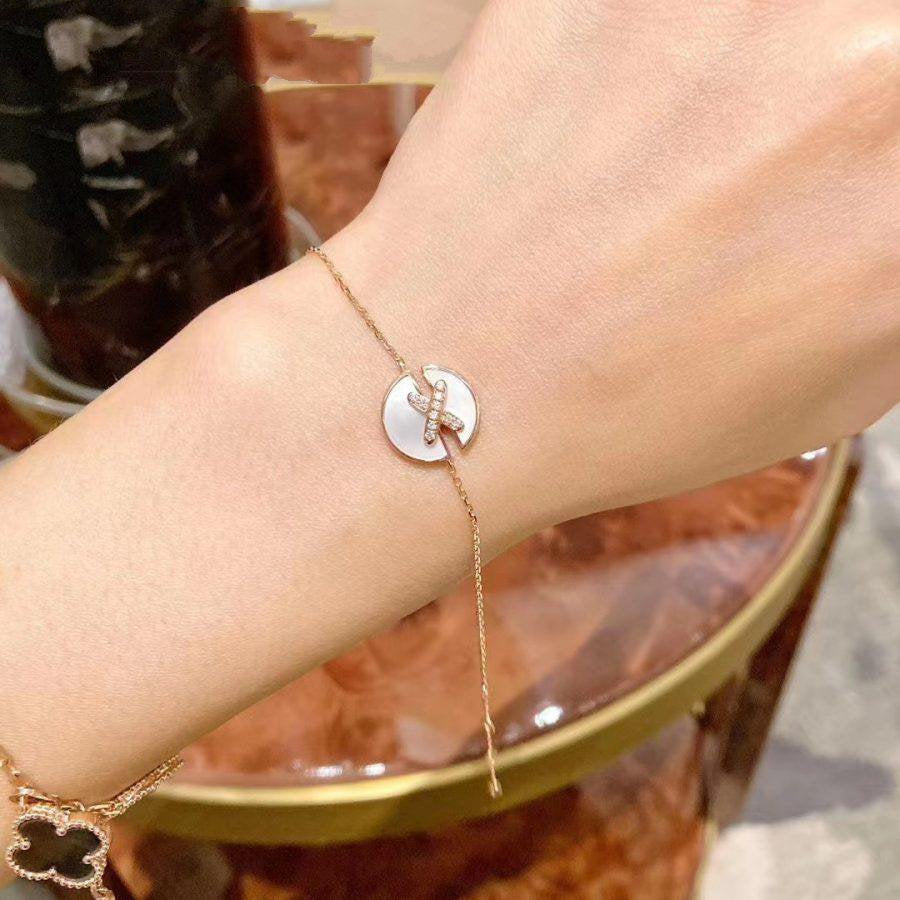 [Pearl Jewelrys]JEUX DE BRACELET MOP PINK GOLD DIAMONDS