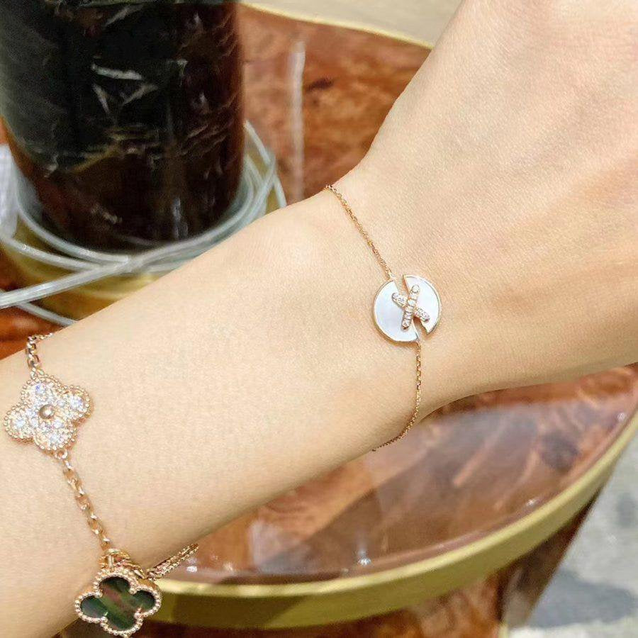 [Pearl Jewelrys]JEUX DE BRACELET MOP PINK GOLD DIAMONDS