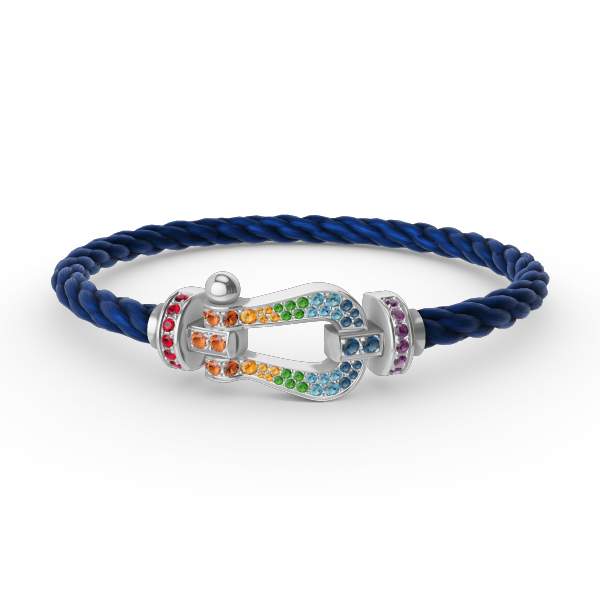 [Pearl Jewelrys]FORC LARGE HORSESHOE  COLORED DIAMOND BRACELET SILVER
