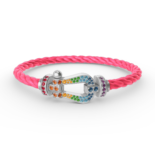 [Pearl Jewelrys]FORC LARGE HORSESHOE  COLORED DIAMOND BRACELET SILVER