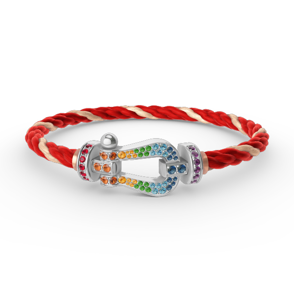 [Pearl Jewelrys]FORC LARGE HORSESHOE  COLORED DIAMOND BRACELET SILVER