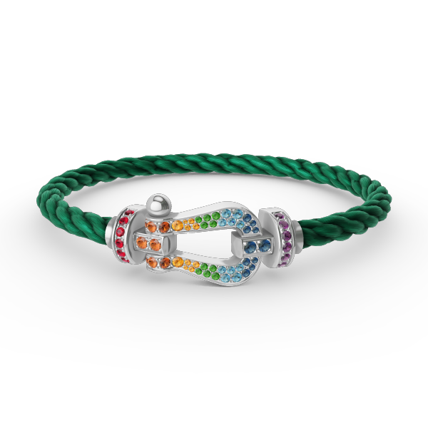 [Pearl Jewelrys]FORC LARGE HORSESHOE  COLORED DIAMOND BRACELET SILVER