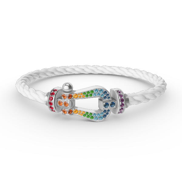 [Pearl Jewelrys]FORC LARGE HORSESHOE  COLORED DIAMOND BRACELET SILVER