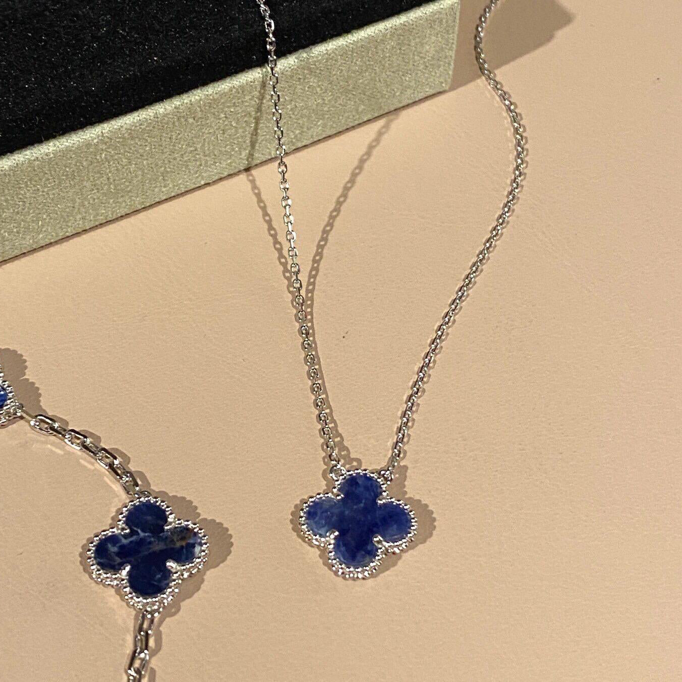 [Pearl Jewelrys]CLOVER 15MM PIETERSITE NECKLACE SILVER
