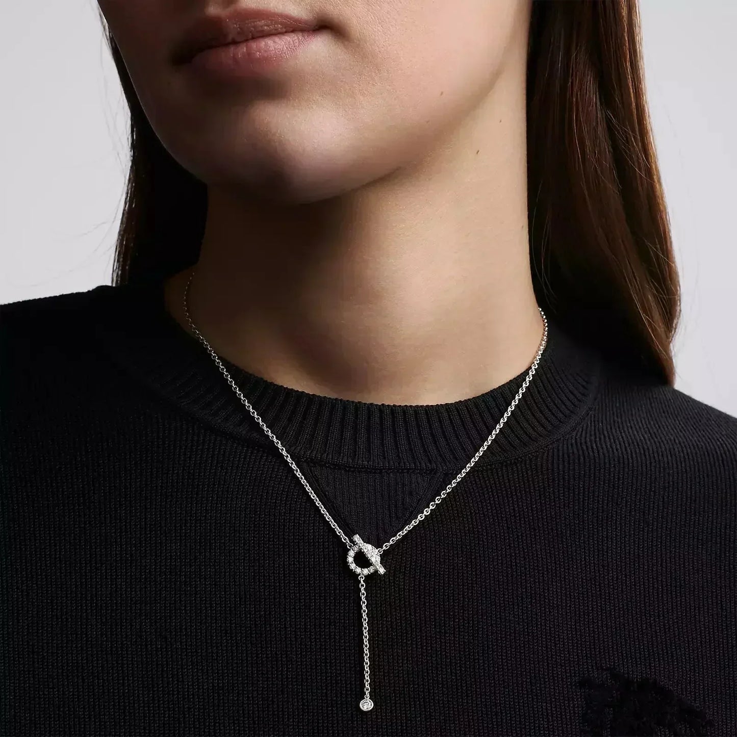 [Pearl Jewelrys]FINESSE SILVER DIAMOND NECKLACE
