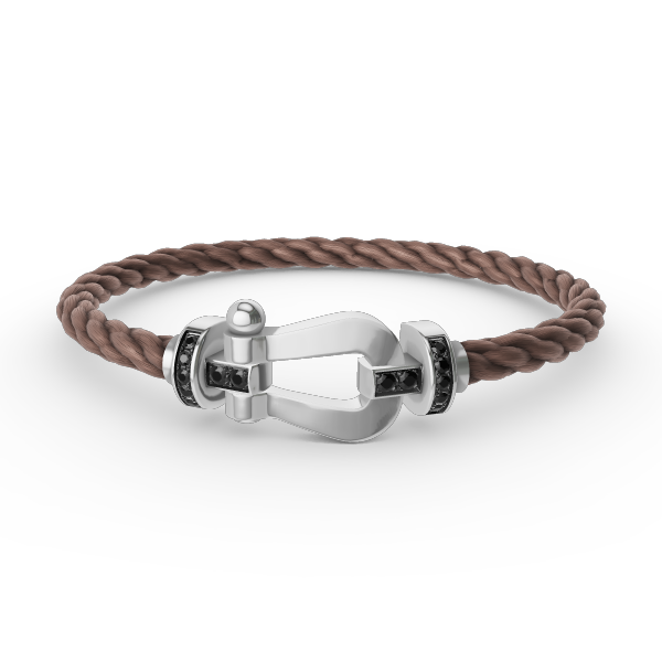 [Pearl Jewelrys]FORCE LARGE HORSESHOE BLACK DIAMOND BRACELET SILVER