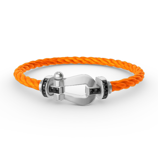 [Pearl Jewelrys]FORCE LARGE HORSESHOE BLACK DIAMOND BRACELET SILVER