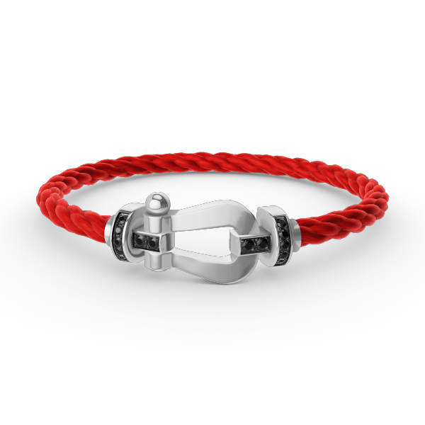 [Pearl Jewelrys]FORCE LARGE HORSESHOE BLACK DIAMOND BRACELET SILVER