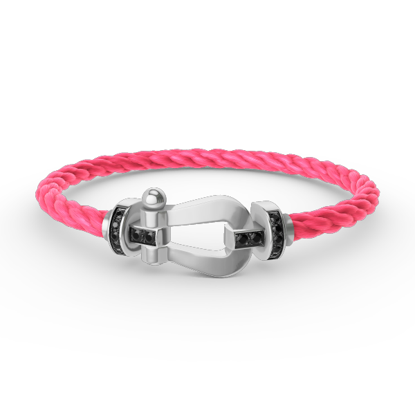 [Pearl Jewelrys]FORCE LARGE HORSESHOE BLACK DIAMOND BRACELET SILVER