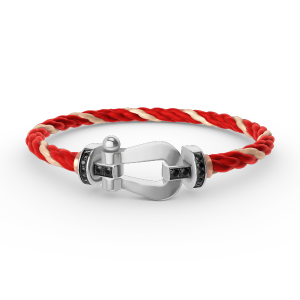 [Pearl Jewelrys]FORCE LARGE HORSESHOE BLACK DIAMOND BRACELET SILVER