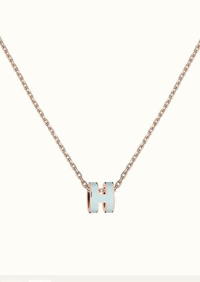[Pearl Jewelrys]POP H LIGHT BLUE NECKLACE