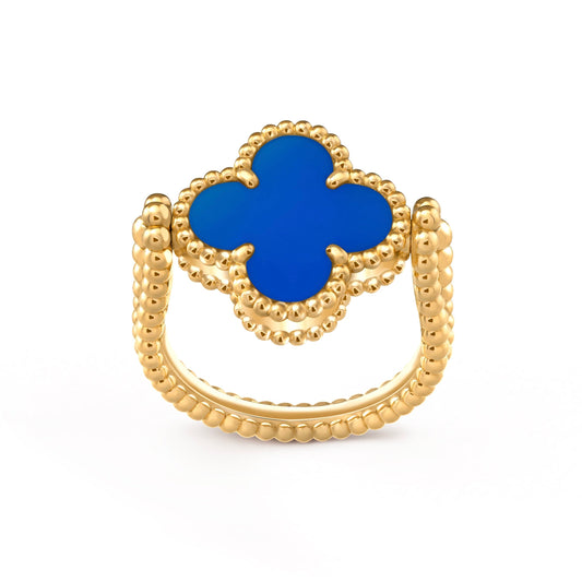 [Pearl Jewelrys]CLOVER RIVERSIBLE BLUE AGATE RING