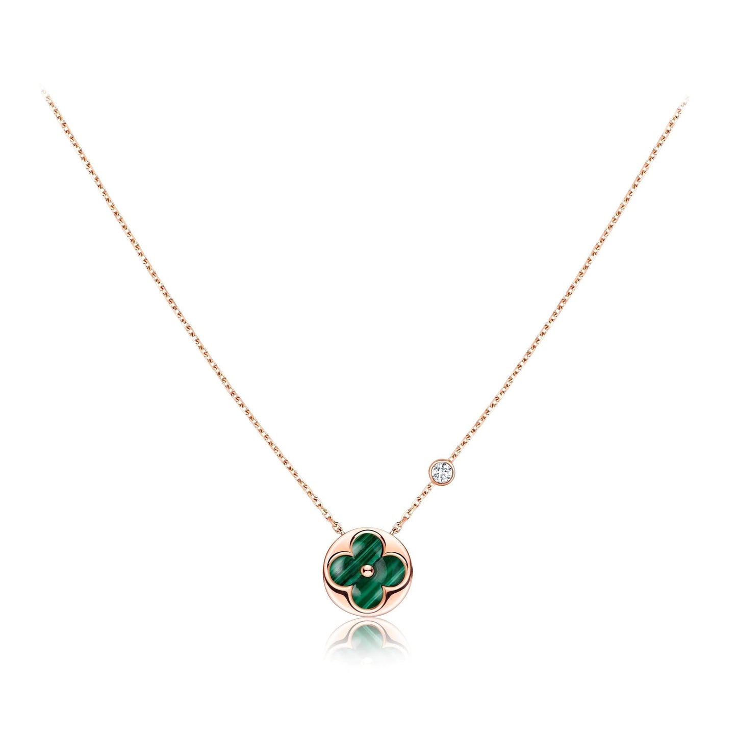 [Pearl Jewelrys]SUN PEDANT PINK GOLD 1 DIAMOND NECKLACE