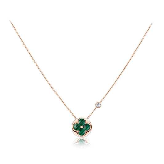 [Pearl Jewelrys]SUN PEDANT PINK GOLD 1 DIAMOND NECKLACE
