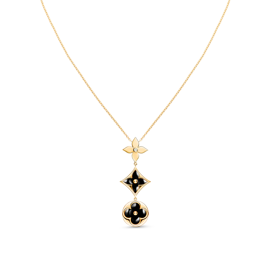 [Pearl Jewelrys]STAR AND SUN ONYX PINK GOLD NECKLACE