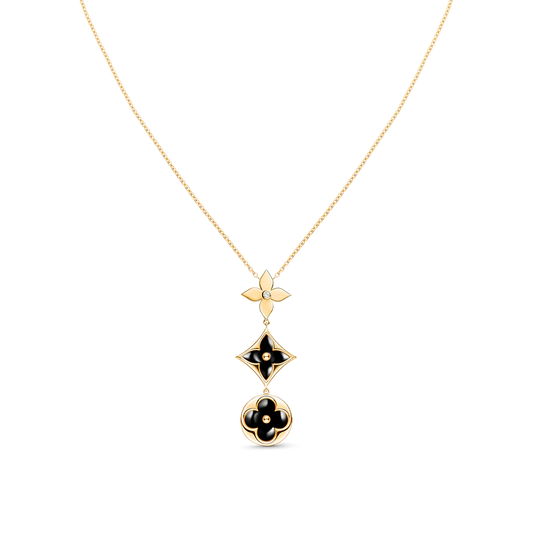 [Pearl Jewelrys]STAR AND SUN ONYX PINK GOLD NECKLACE