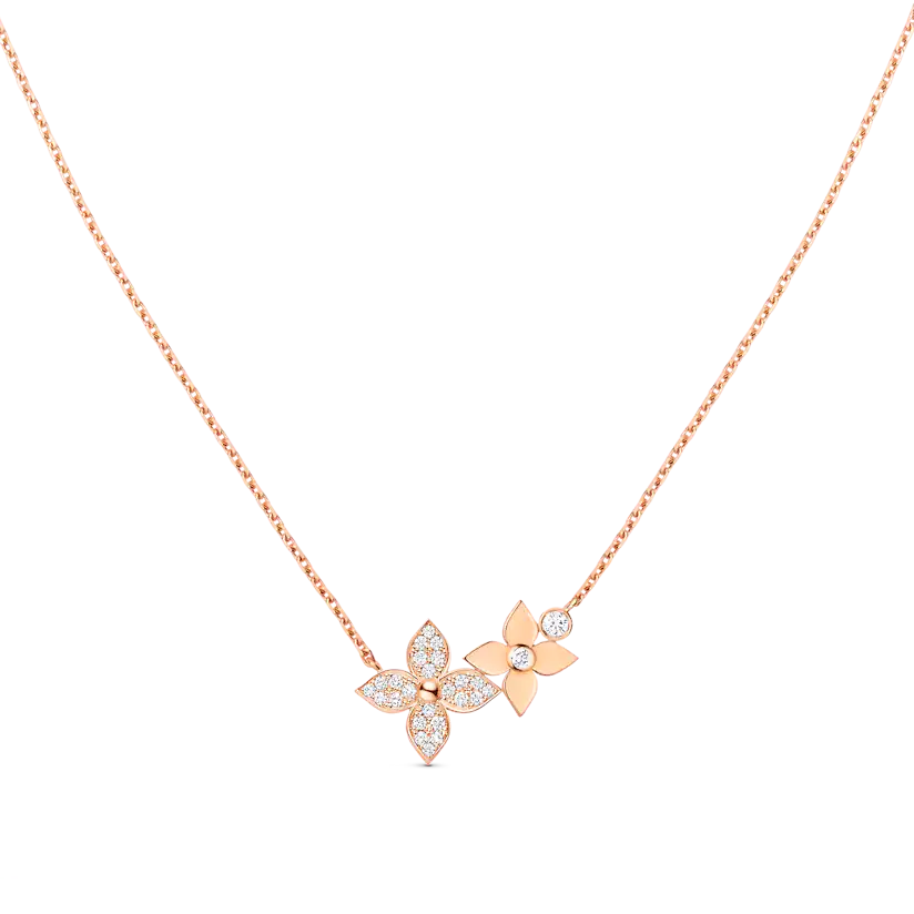 [Pearl Jewelrys]STAR BLOSSOM NECKLACE PINK GOLD DIAMONDS