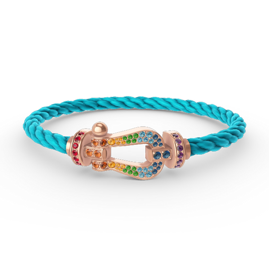 [Pearl Jewelrys]FORCE LARGE HORSESHOE  COLORED DIAMOND BRACELET ROSE GOLD