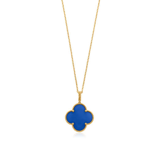 [Pearl Jewelrys]CLOVER 25MM NECKLACE TURQUOISE ROSE GOLD