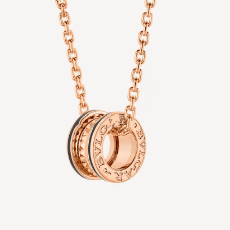 [Pearl Jewelrys]ZERO 1 ROCK PEDANT PINK GOLD BLACK NECKLACE