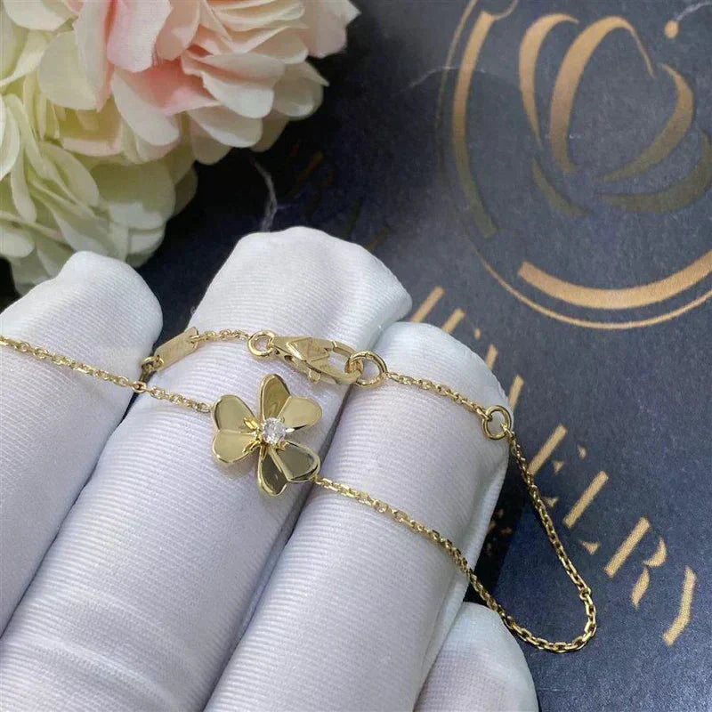 [Pearl Jewelrys]FRIVOLE GOLD FLOWER PINK MALACHITE BRACELET