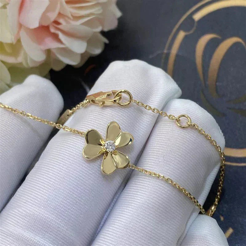 [Pearl Jewelrys]FRIVOLE GOLD FLOWER PINK MALACHITE BRACELET