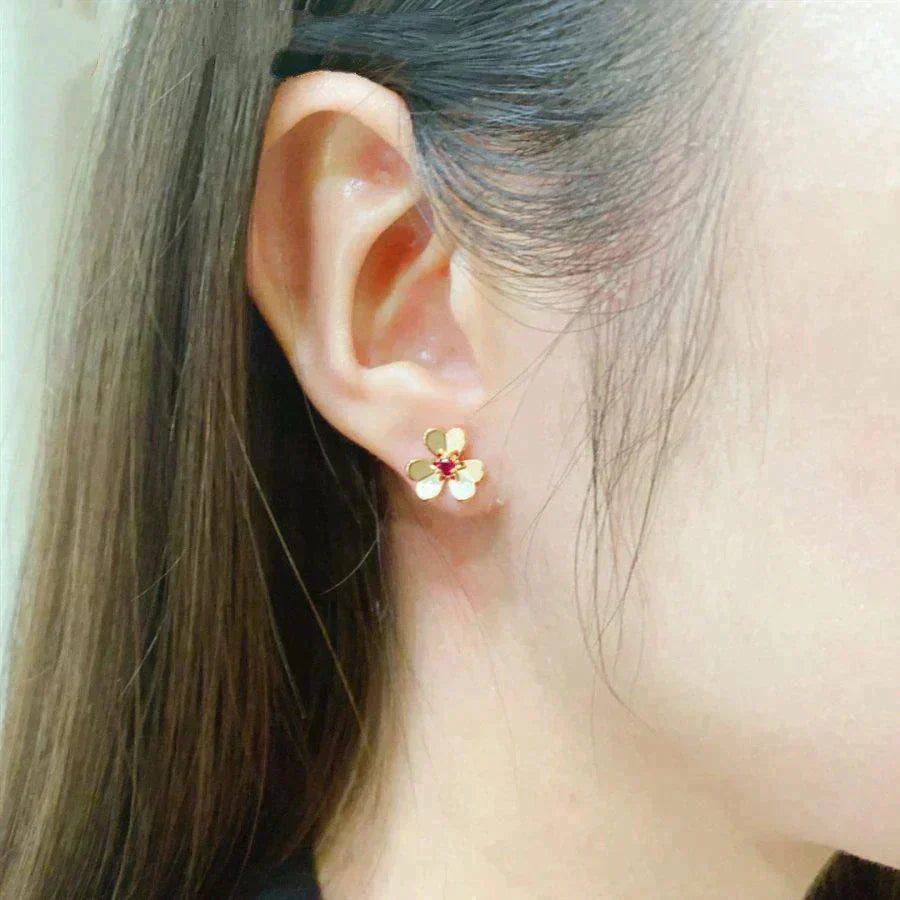 [Pearl Jewelrys]FRIVOLE  FLOWER PINK EARRINGS