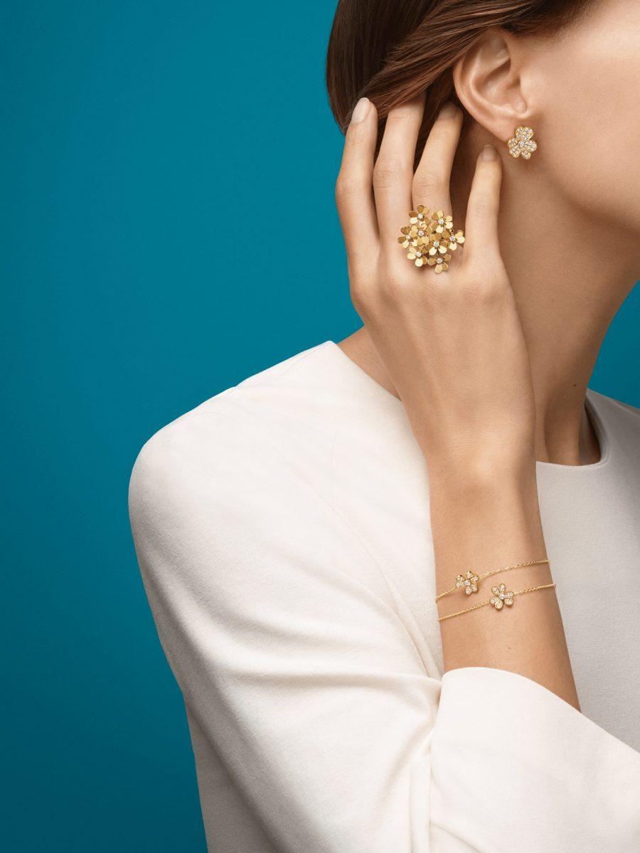 [Pearl Jewelrys]FRIVOLE GOLD FLOWER DIAMOND EARRINGS