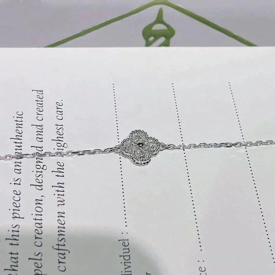 [Pearl Jewelrys]CLOVER  SINGLE FLOWER BRACELET SILVER
