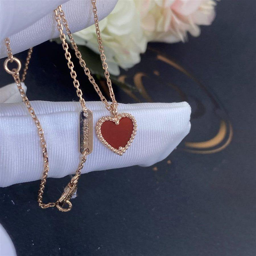 [Pearl Jewelrys]SWEET CLOVER CARNELIAN HEART NECKLACE