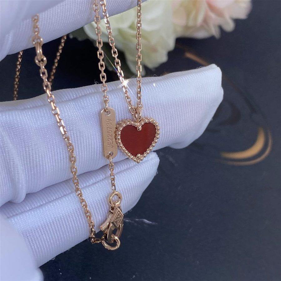 [Pearl Jewelrys]SWEET CLOVER CARNELIAN HEART NECKLACE