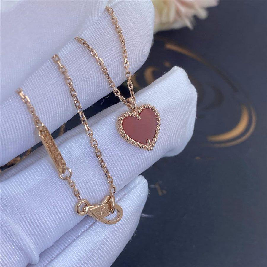 [Pearl Jewelrys]SWEET CLOVER CARNELIAN HEART NECKLACE