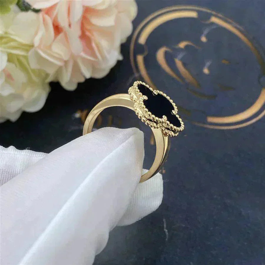 [Pearl Jewelrys]CLOVER ONYX RING