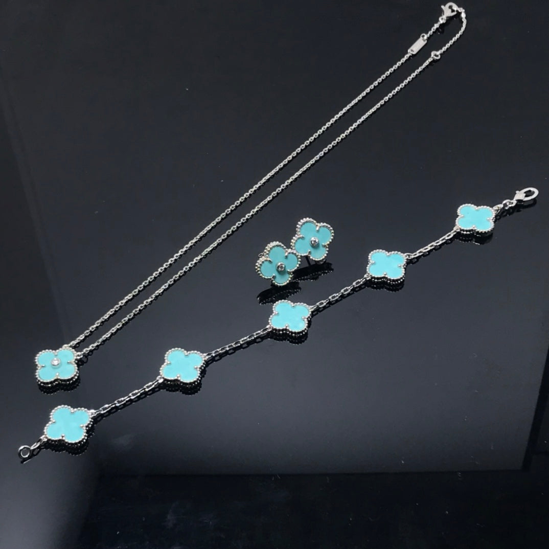 [Pearl Jewelrys]CLOVER 1 DIAMOND BLUE SKY SILVER EARRINGS