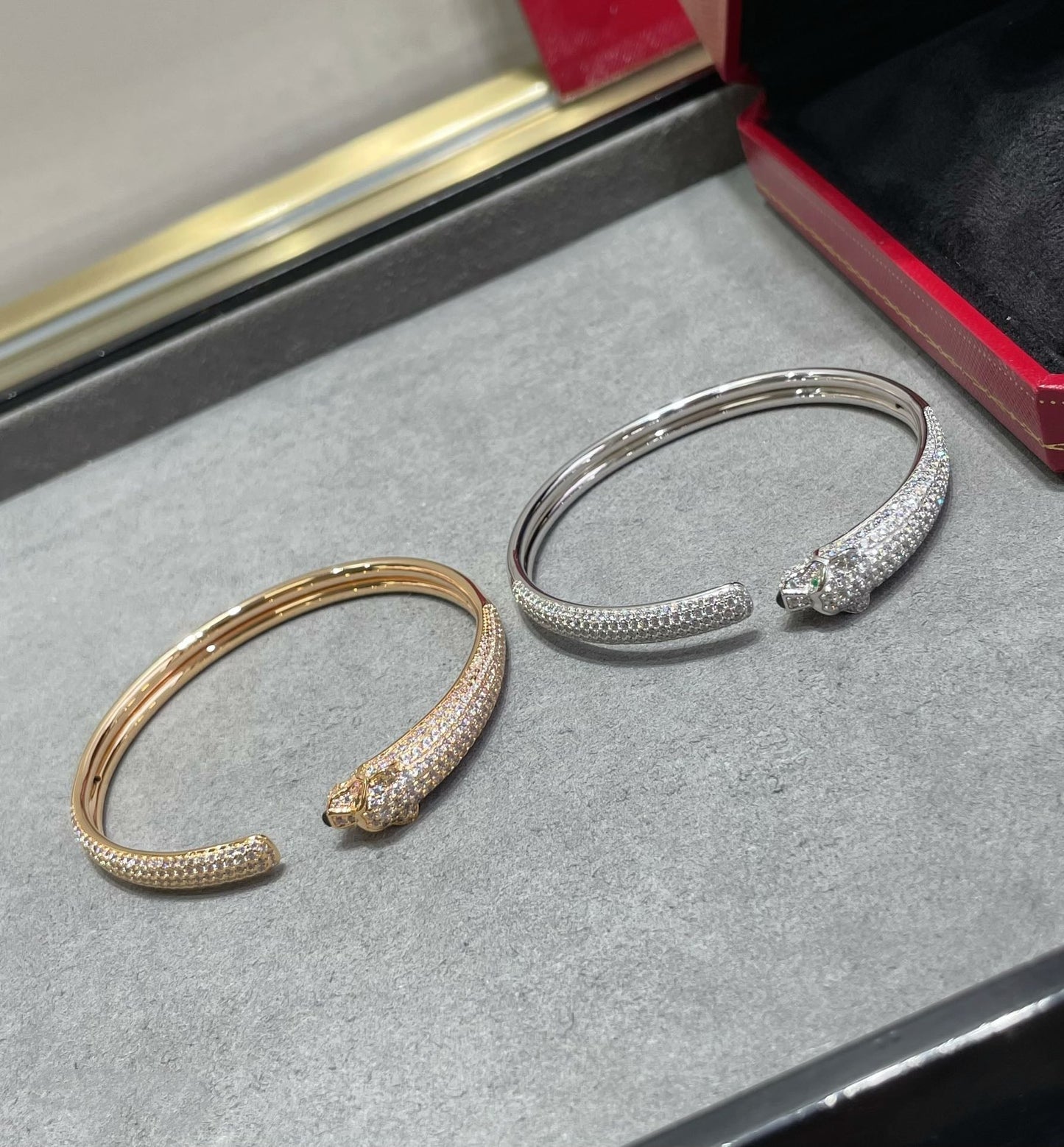 [Pearl Jewelrys]PANTHERE FULL DIAMOND OPEN BRACELET