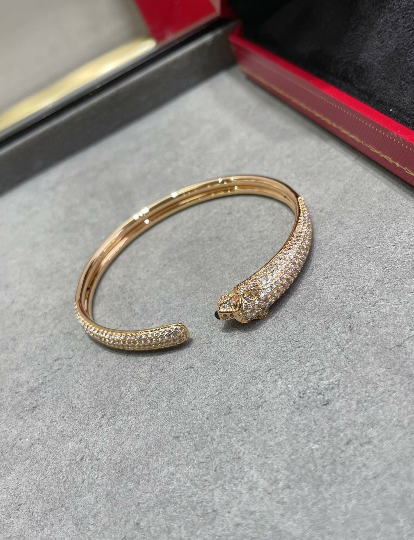 [Pearl Jewelrys]PANTHERE FULL DIAMOND OPEN BRACELET