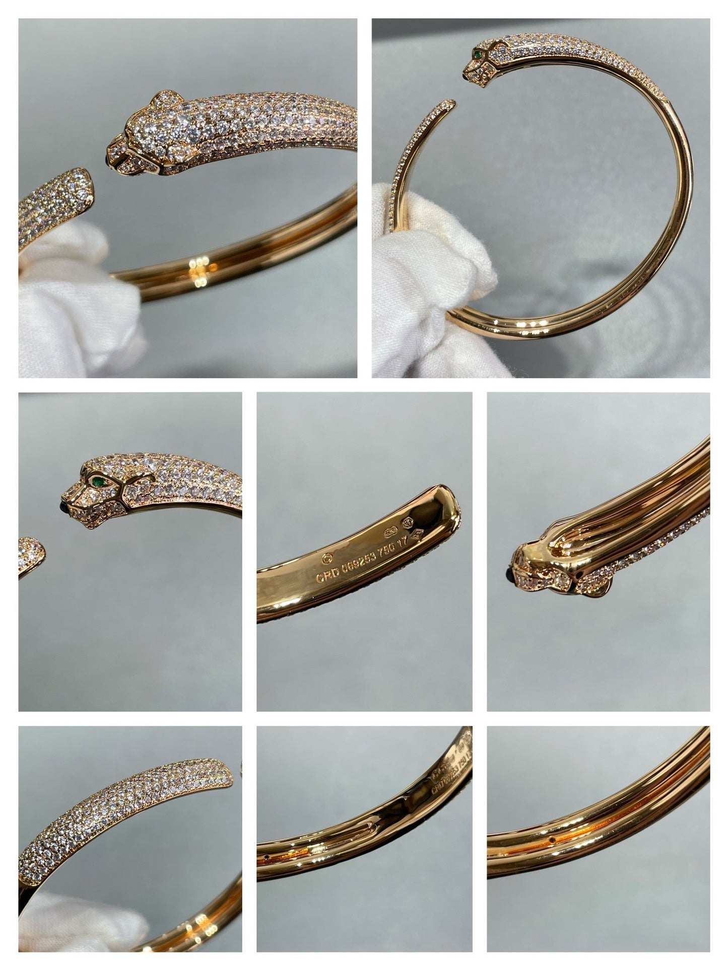 [Pearl Jewelrys]PANTHERE FULL DIAMOND OPEN BRACELET