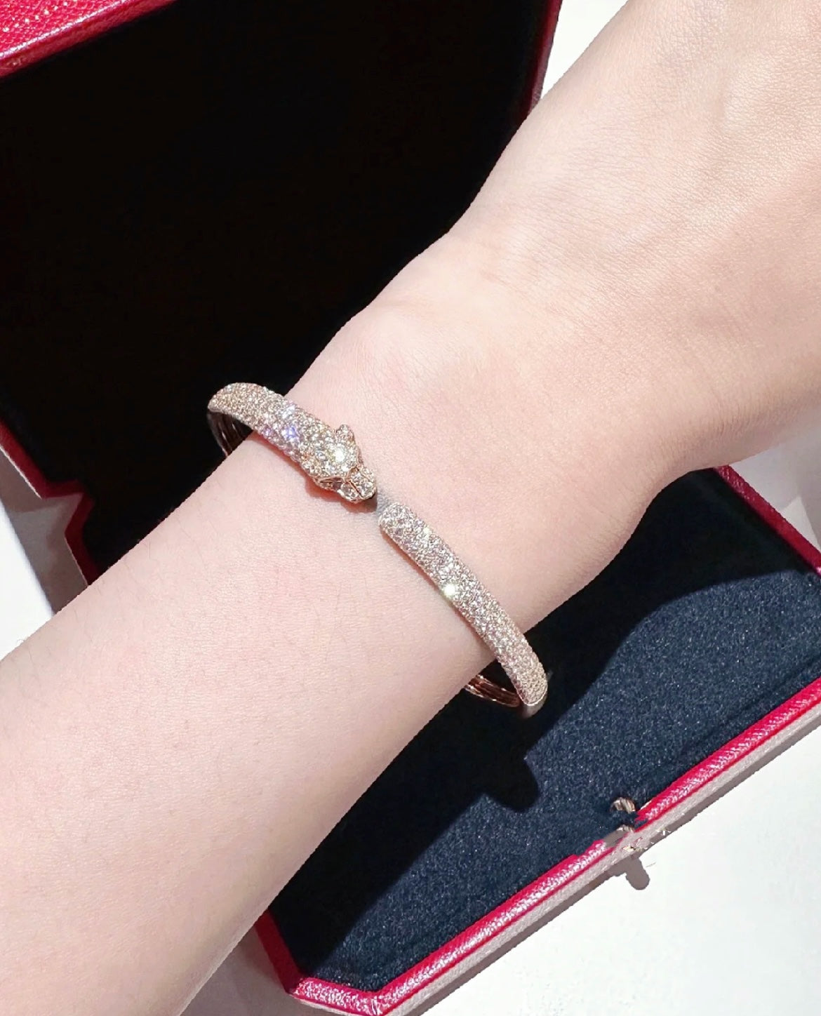 [Pearl Jewelrys]PANTHERE FULL DIAMOND OPEN BRACELET