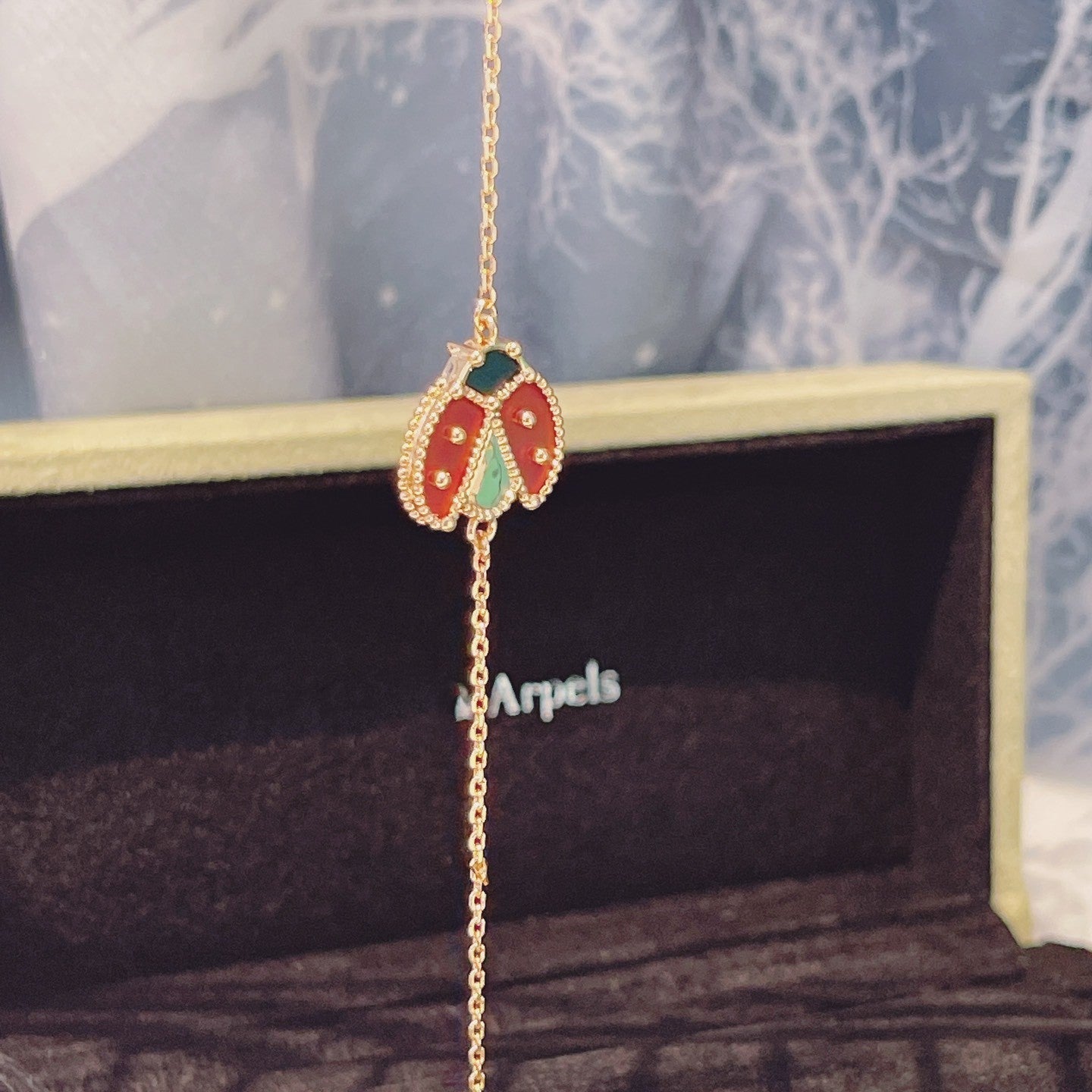 [Pearl Jewelrys]LUCKY SPRING 1 MOTIF PINK GOLD BRACELET