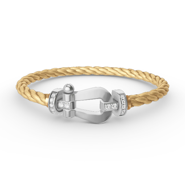 [Pearl Jewelrys]FORCE LARGE HORSESHOE HALF DIAMOND BRACELET SILVER