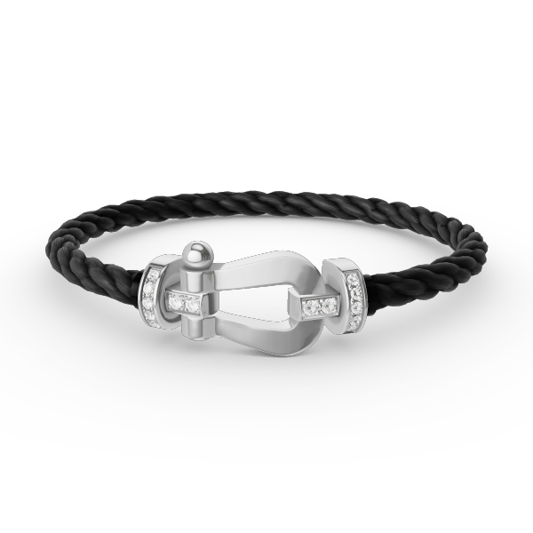 [Pearl Jewelrys]FORCE LARGE HORSESHOE HALF DIAMOND BRACELET SILVER
