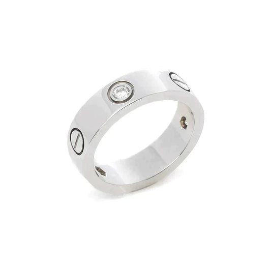 [Pearl Jewelrys]LOVE RING 5.5MM 3 DIAMONDS SILVER
